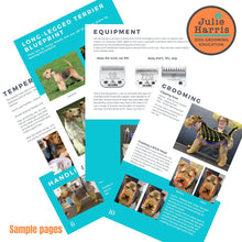 Load image into Gallery viewer, Julie Harris Education Long-Legged Terrier Grooming Blueprint paperback book
